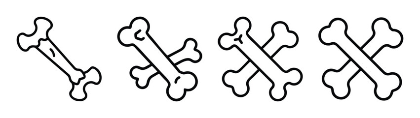 Bones vector illustration halloween themed crossed bones design pirate bones danger sign skull bones art