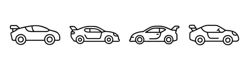 Fototapete Rund Cartoon Auto Cartoon car vector illustration set for coloring book pages and car design projects and more ideas  © PURE VECTOR WORK