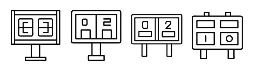 Fototapeta premium Illustration of vintage scoreboards for games and sports events with number display panels design