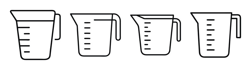 Measuring cups set vector illustration for kitchen baking cooking tools and equipment design