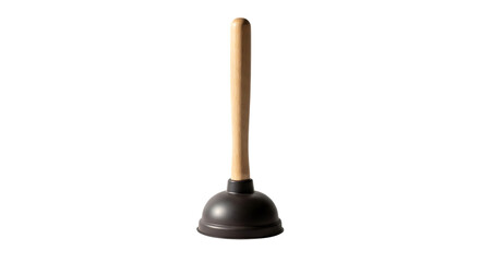 Plunger with Wooden Handle on Black Background toilet plunger
