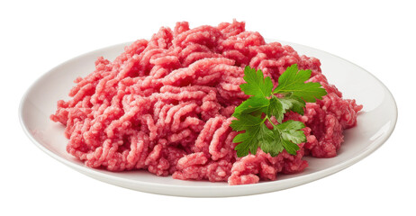 Preparing fresh ground beef dish at home culinary skill kitchen isolated on transparent background