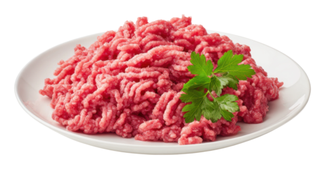 Preparing fresh ground beef dish at home culinary skill kitchen isolated on transparent background