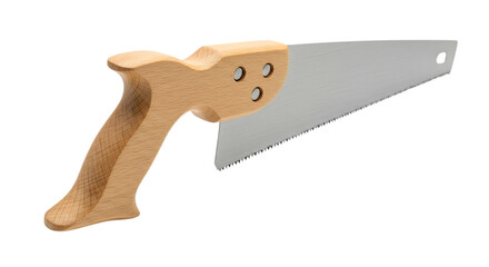 Wooden Handled Hand Saw on Black Background tool woodworking