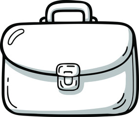 Briefcase icon, business and professional concept, minimalist line art, isolated on white background.