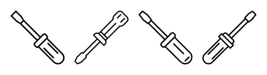 Fototapeta premium Hand drawn screwdriver tools illustration for diy projects and home repair vector graphic design