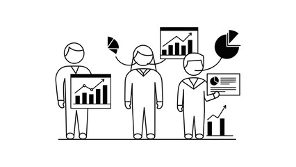 Business team presenting data and charts