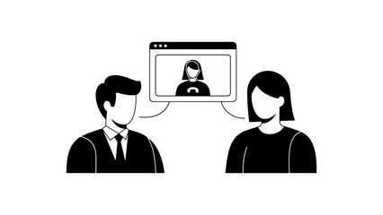 Fototapeta premium Business people having video call