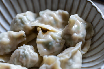 Traditional Asian dumplings served on a plate