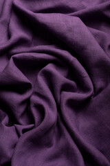 Waves of purple linen fabric