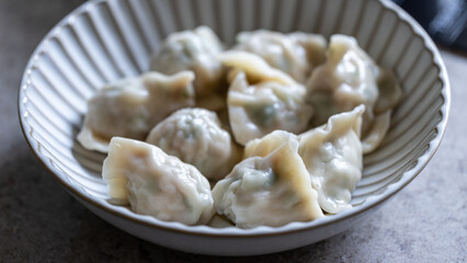 Traditional Asian dumplings served on a plate