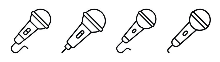 Hand drawn microphone vector illustration perfect for karaoke podcasting or singing events design