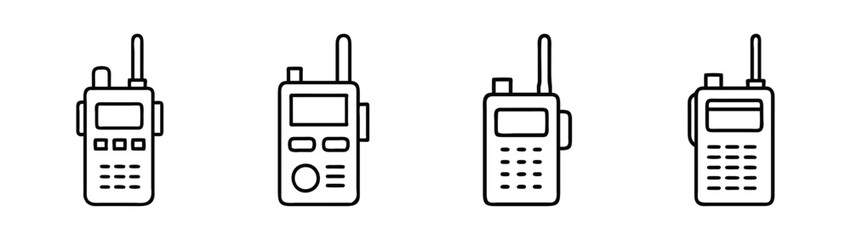 Walkie talkie vector art: portable radio communication device clip art and design elements collection
