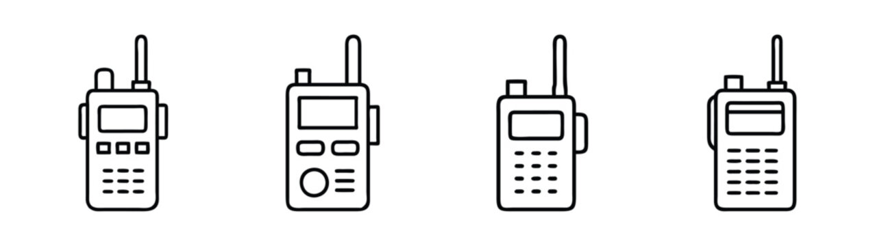 Walkie talkie vector art: portable radio communication device clip art and design elements collection