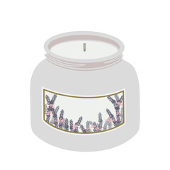 Lavender Rose Scented Candle Clipart
