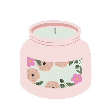 Dusty Rose Scented Candle Clipart
