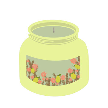 Lemon Blossom Scented Candle Clipart