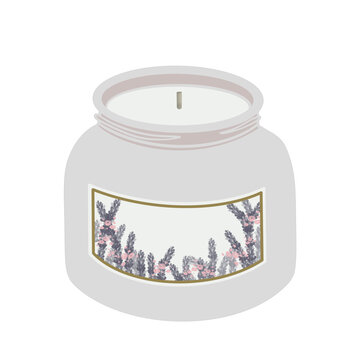 Lavender Rose Scented Candle Clipart