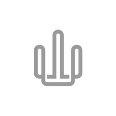 Minimalist Cactus Line Icon
