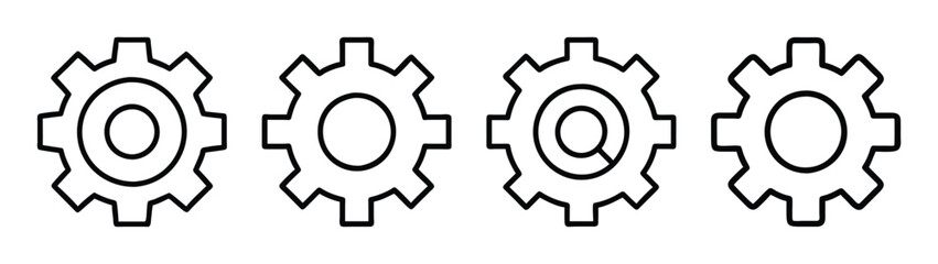 Vector graphic of gear cogwheel mechanism engineering machine part industrial design black outline
