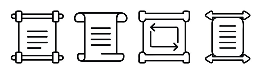 Download scroll document vector icon set antique paper roll parchment illustration graphic design image