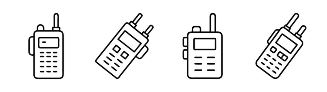 Walkie talkie radio communication device portable two way radio transceiver handie talkie set vector