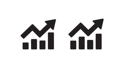 Fototapeta premium Set of graph icons showing growth simple flat vector design element for business and finance presentations isolated on white background
