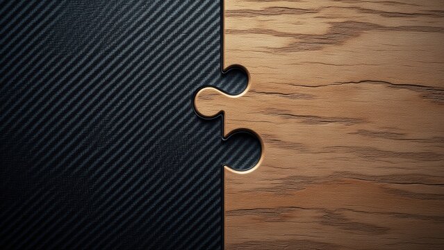 Unique Puzzle Pieces on Textured Surface - Powered by Adobe