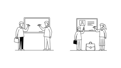 Business people giving a presentation