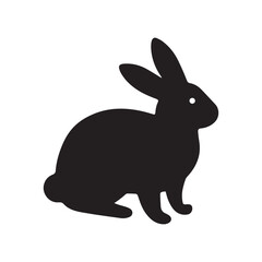 Rabbit silhouette vector illustration on white background.