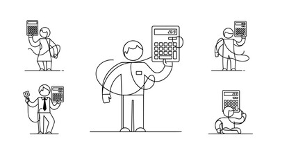 Accountants with calculator are doing accounting