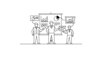 Business people presenting data with charts