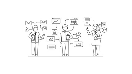 Business people working together, workflow concept