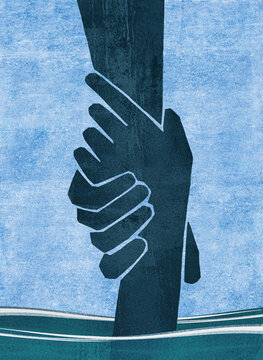 Illustration of solidarity through connected hands