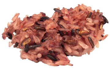 Black sticky rice piece on white background