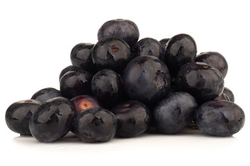 pile of blueberries on a white background