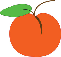 Peach Fruit Silhouette Vector Design Illustration Clipart Eps