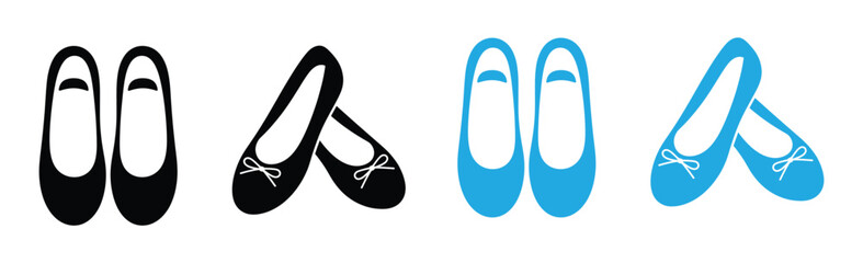 Template vector mary jane shoes, square toe ballet flats with strap hand-drawn collection, suitable for your custom mary jane shoes design. Outline vector doodle illustration