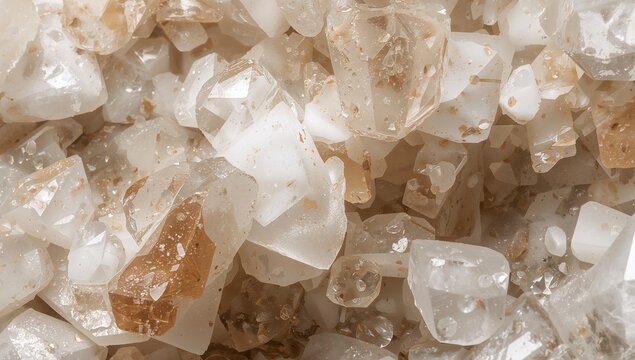 Crystalline Aggregation A Study in Texture, Transparency, and Tonal Variations.