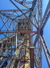 Bottom View of Industrial Steel Tower Framework