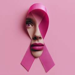 Pink October with woman's face
