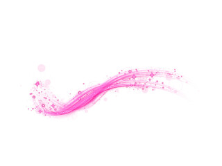 PNG pink light effect. Pink magic spirals with sparkles. Glitter particles with lines. swirl effect. Sparkling pink light wave abstract effect.