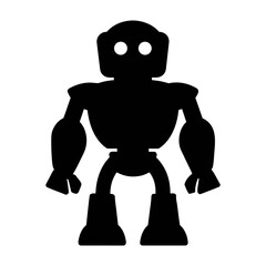 Silhouette of a simple cartoon robot vector illustration ai technology and futuristic design concept