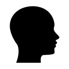 Black head silhouette profile vector illustration for medical and design projects graphic element