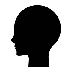 Black silhouette of a human head profile vector illustration, design element for graphics and art