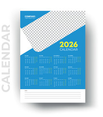 2026 wall calendar template design, monthly wall calendar, planner, agenda, horizontal, school, academic calendar design