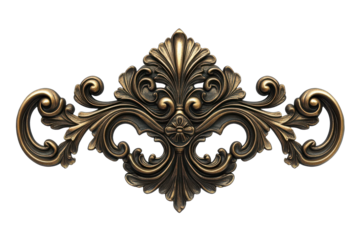 Elegant Bronze Ornament: A close-up showcases a beautifully crafted bronze ornament, featuring intricate floral and scroll details. The ornate design exudes a timeless elegance.