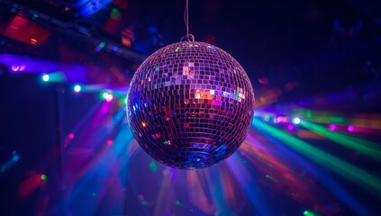 Reflective Sphere in a Dazzling Spectrum, Play of Light and Color, Abstract Composition.