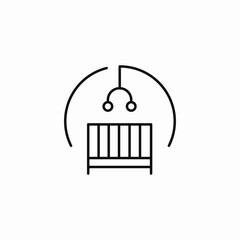 baby crib mobile toy icon sign vector