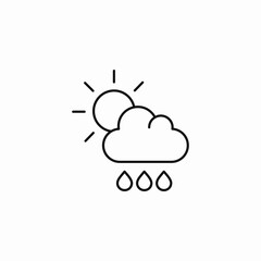 daytime rainy sun icon sign vector